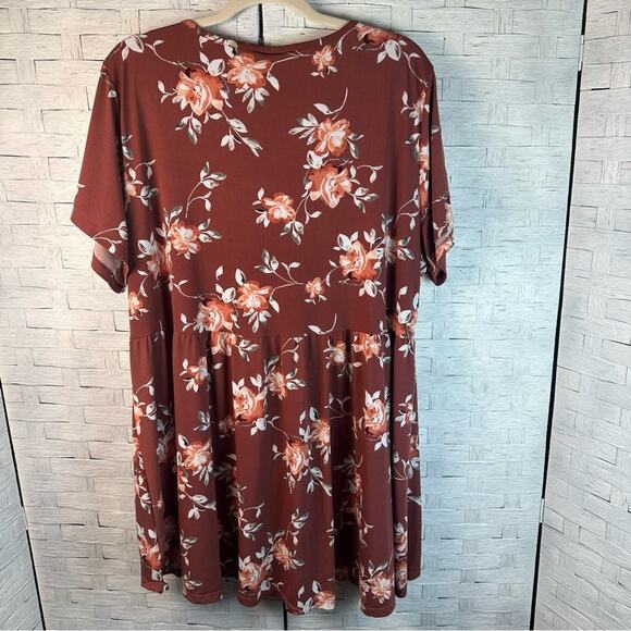 Torrid womens tunic blouse swap neck Button front Bohemian whimsigoth plus size - Picture 2 of 11